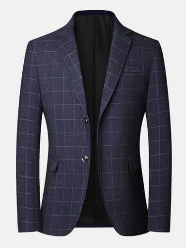 Sporty Blazer Men'S Vintage Plaid Blazer